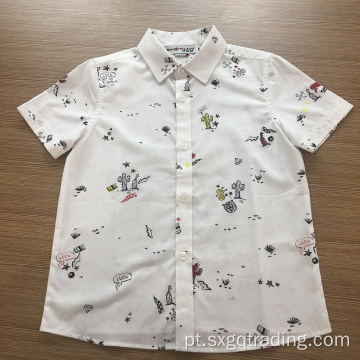 Adorável camisa infantil 100% algodão de manga curta